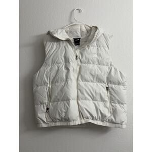 The North Face 600 Puffer Vest Women’s XXL White Hoodie Zip Up Pockets